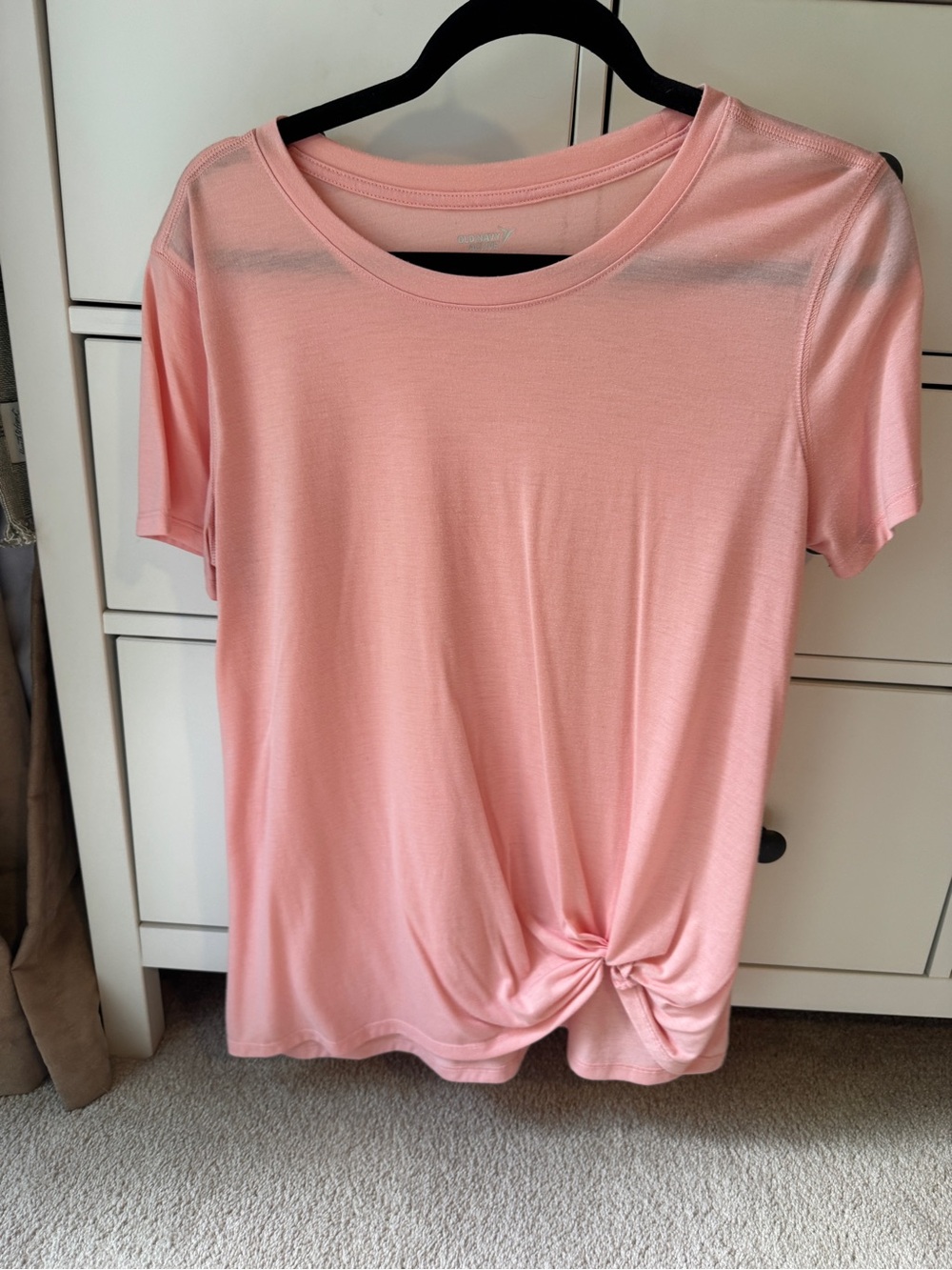 Old Navy Light Pink Short-Sleeve Knot Front Tee